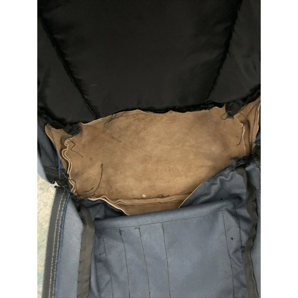 Jansport Classic Originals Suede‎ Leather Bottom School Backpack Blue Canvas